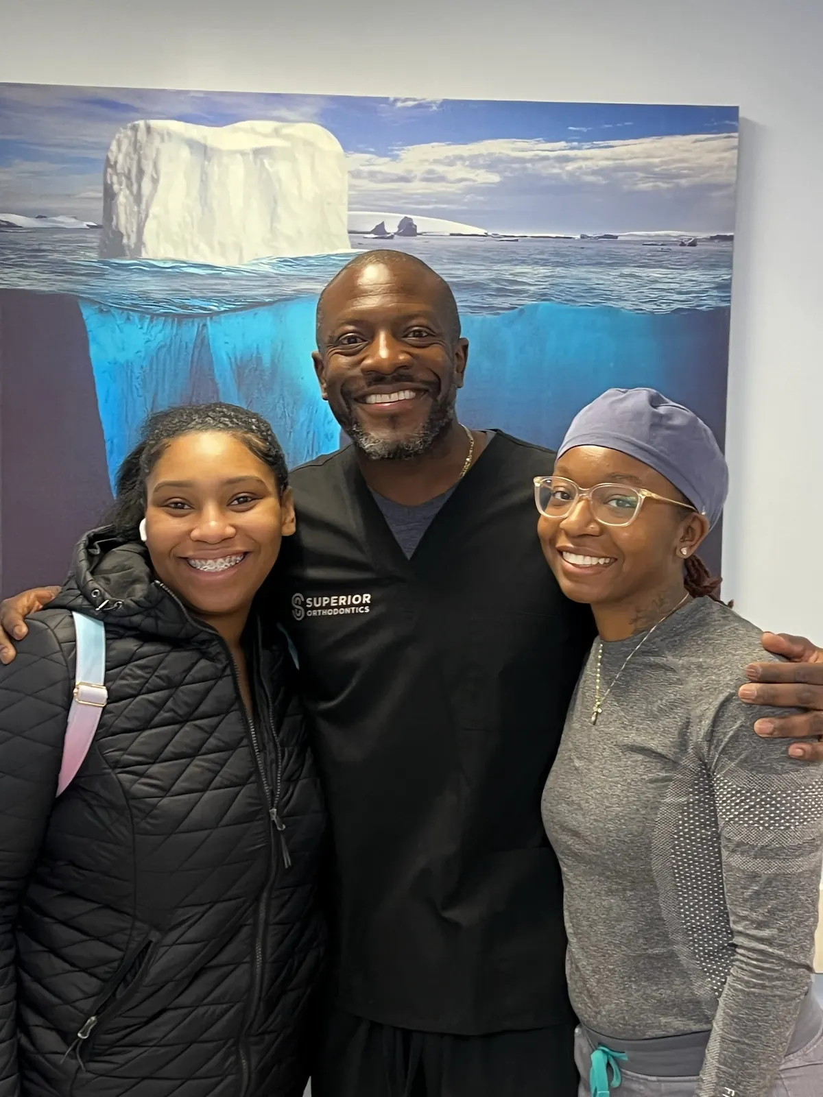 Dr. Kishawn Kole-James with two clear aligner patients at Superior Orthodontics in Metro Detroit, MI